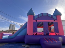 Cotton Candy Bounce House Combo with Slide