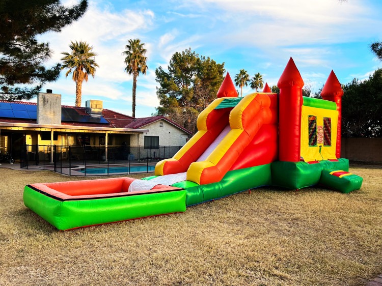 Topical Fiesta Combo Bounce House with Waterslide